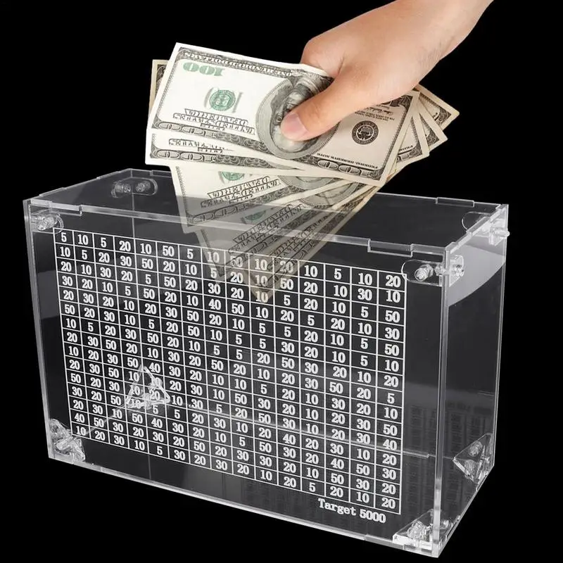 Adults Money Box With Counter Acrylic Money Saving Box Transparent Money Cash Saving Box Money Banks For Children Adults