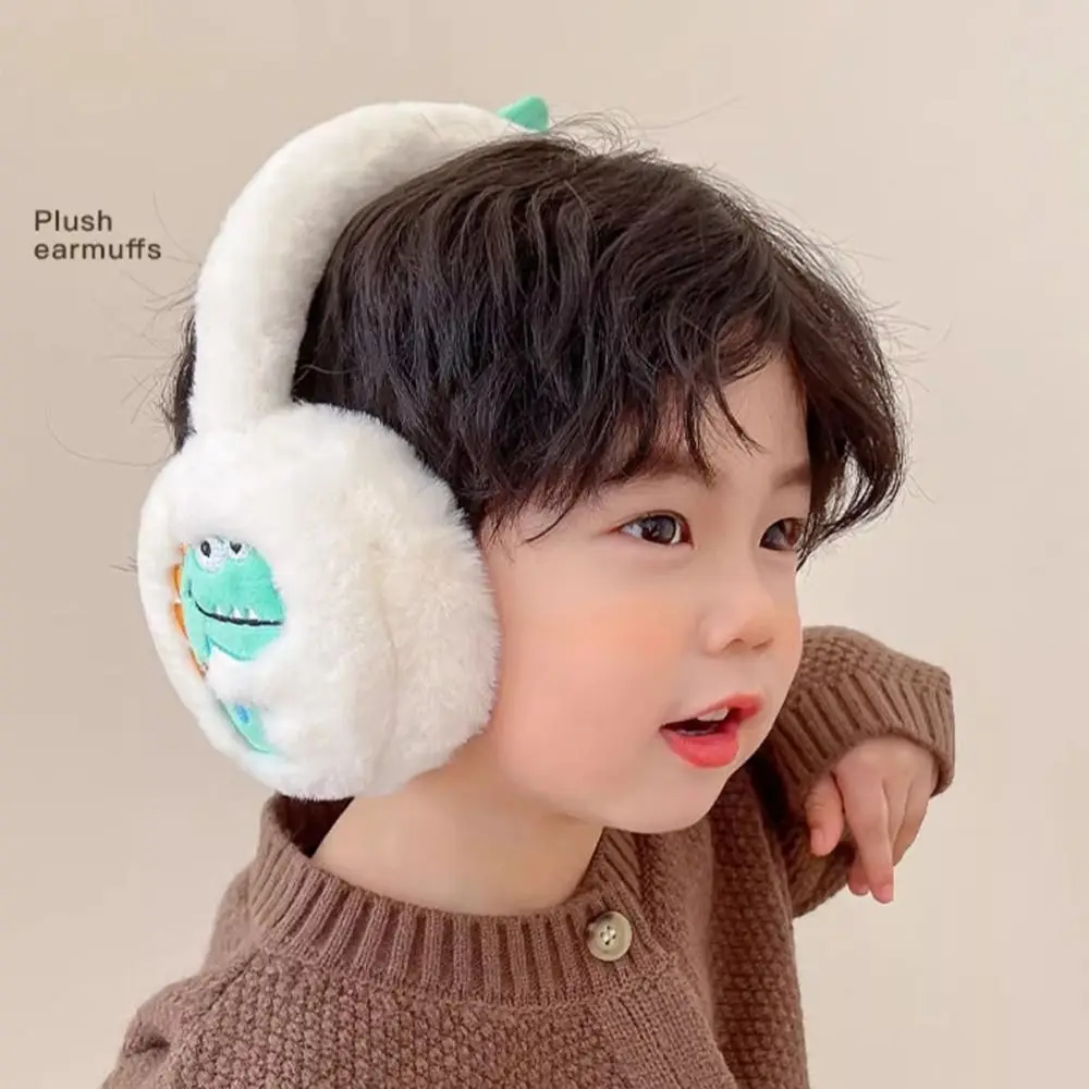 New Fashion Cute Little Dinosaur Children's Earmuffs Winter Warm Ear Wrap Cold Protection Ear Cover Plush Earmuffs Kid's Gifts