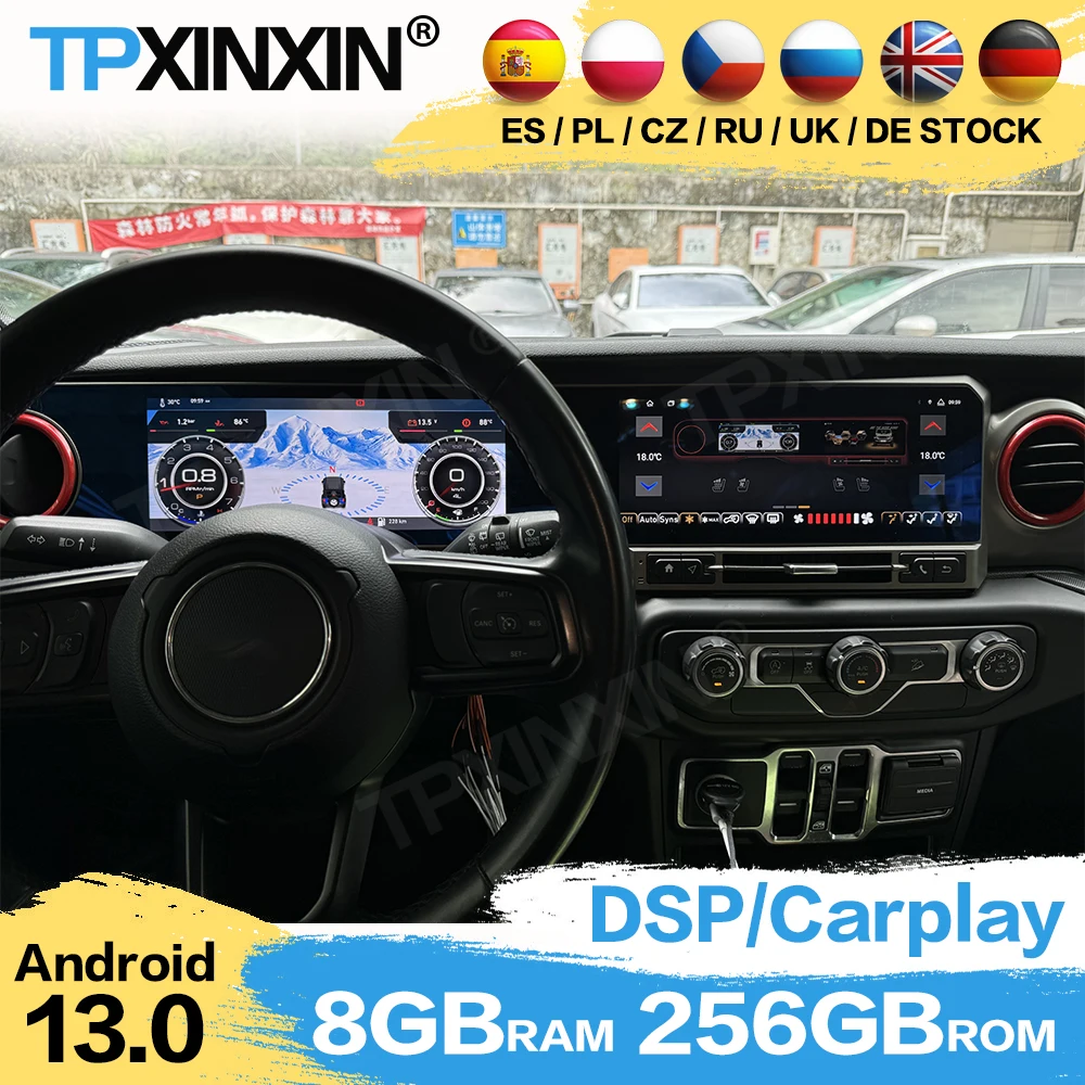 For Jeep Wrangle JL 2018-2021 Car Multimedia J-max Pro 128GB Dual 10.9 Inch Touch Screen Android 13 Stereo Carplay Car Redio