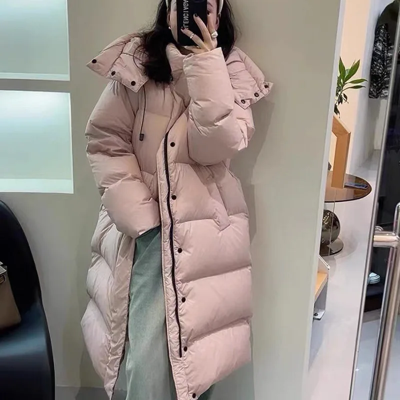 Women's Fall Winter Tops Coat Down Coat Duck Down Mid-length Vintage Simple Comfortable Loose Casual Design Fashion Niche Skinny