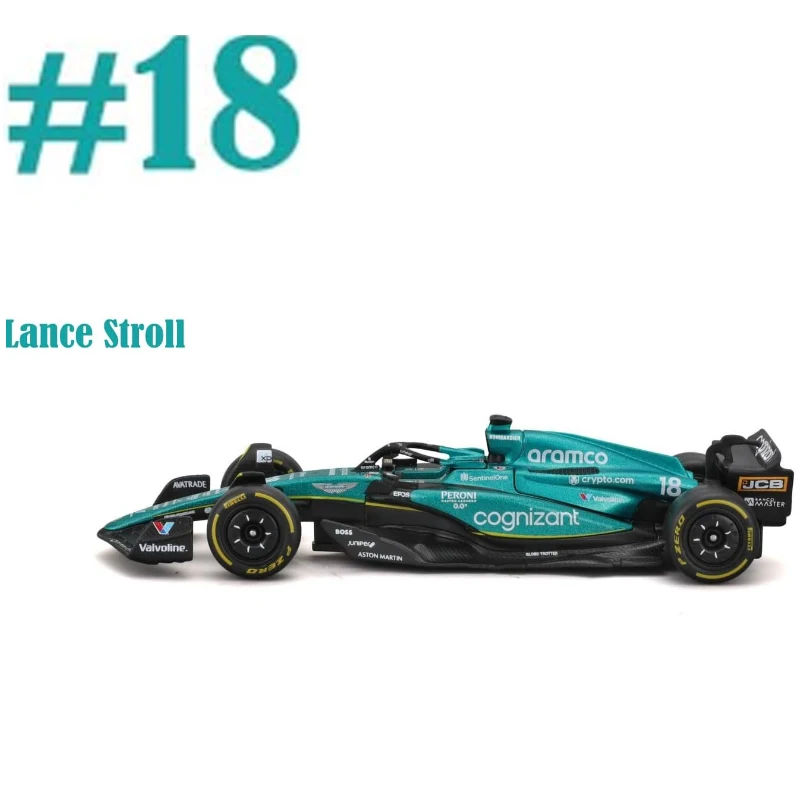 New Product Bburago 1:43 F1 Aston Martin Aramco F1 Team AMR23 2023 #14 Alonso #18 Stroll Alloy Car Die Cast Model Toy Collectibl