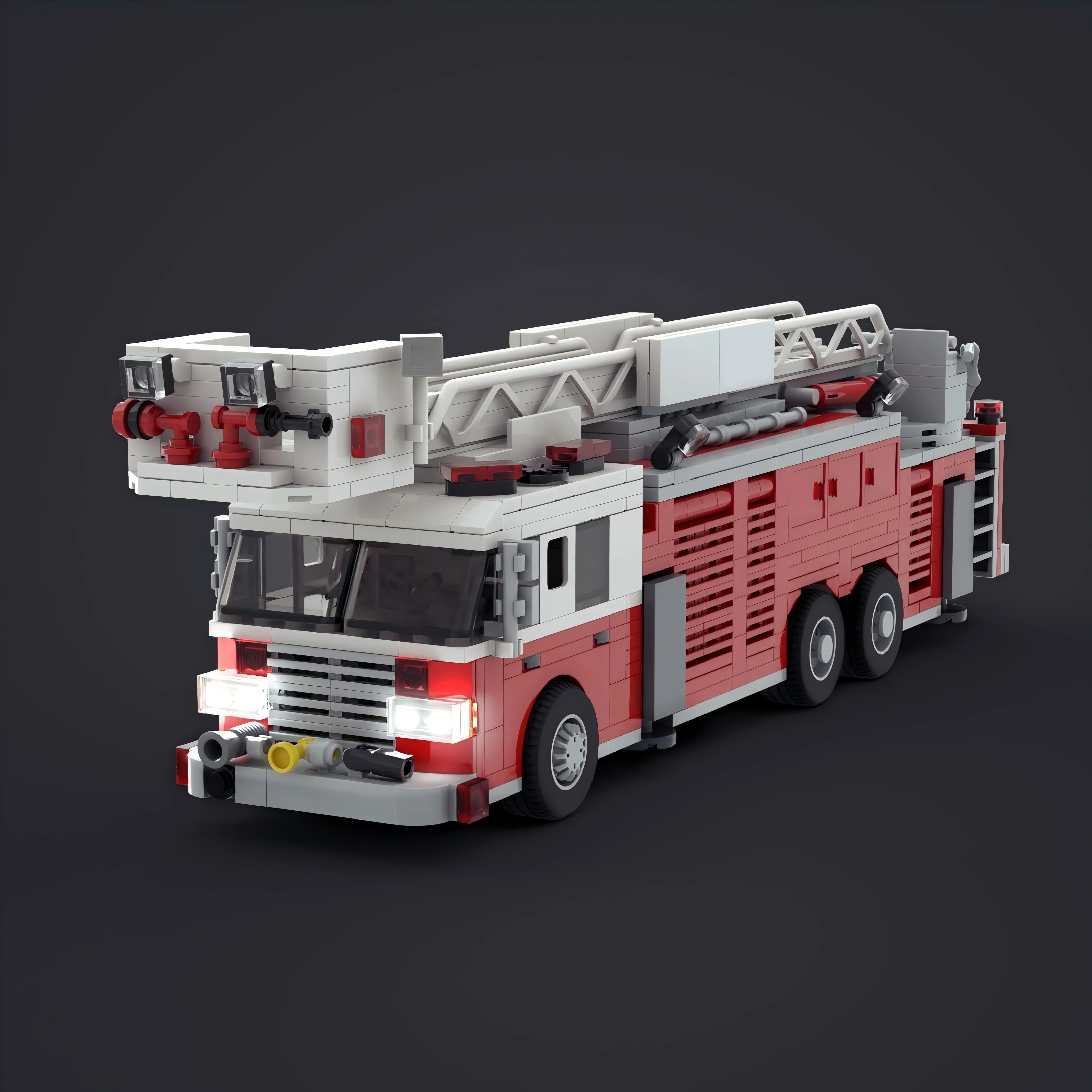 

981PCS MOC City Fire Extinguishing Tower Ladder Fire Truck Model Car Building Blocks DIY Assembly Children's Toy Set Boy Gift