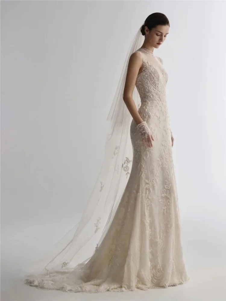 

A new lace light luxury ponytail fishtail dress for going out