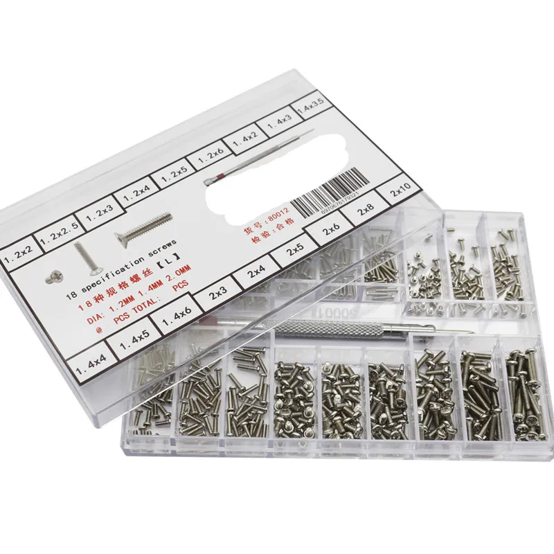 1 Set 18 Kinds of Mini Type Screws For Watch Notebook Computer Glasses Repair Tool