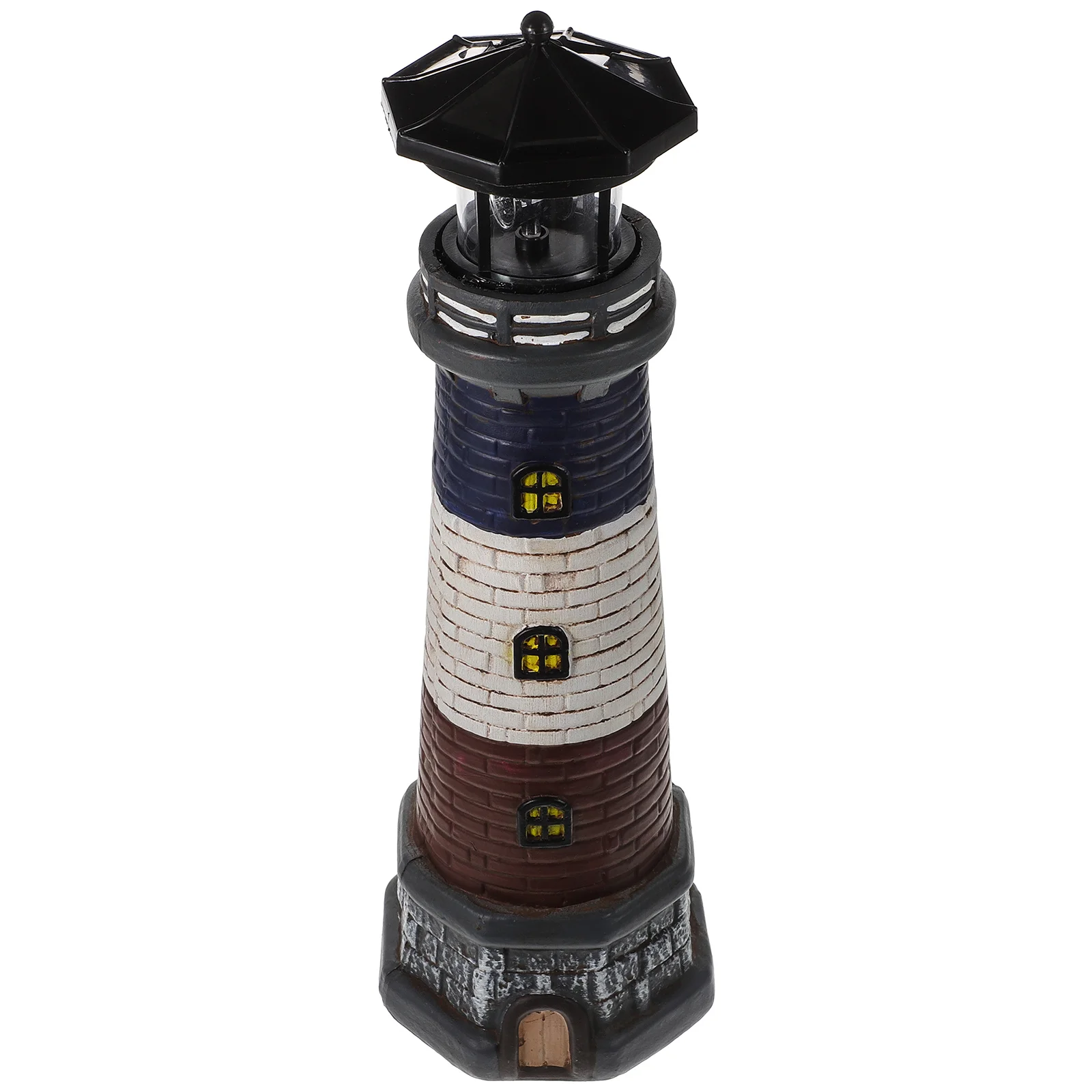 Garden Light Decor Solar Lights Household Resin Lighthouse Ornament Patio Adornment