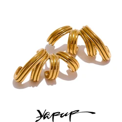 Yhpup Big Promotion Stylish Unique Stainless Steel Fashion Earrings for Women Anti Allergic Metal Daily Jewelry Wholesale