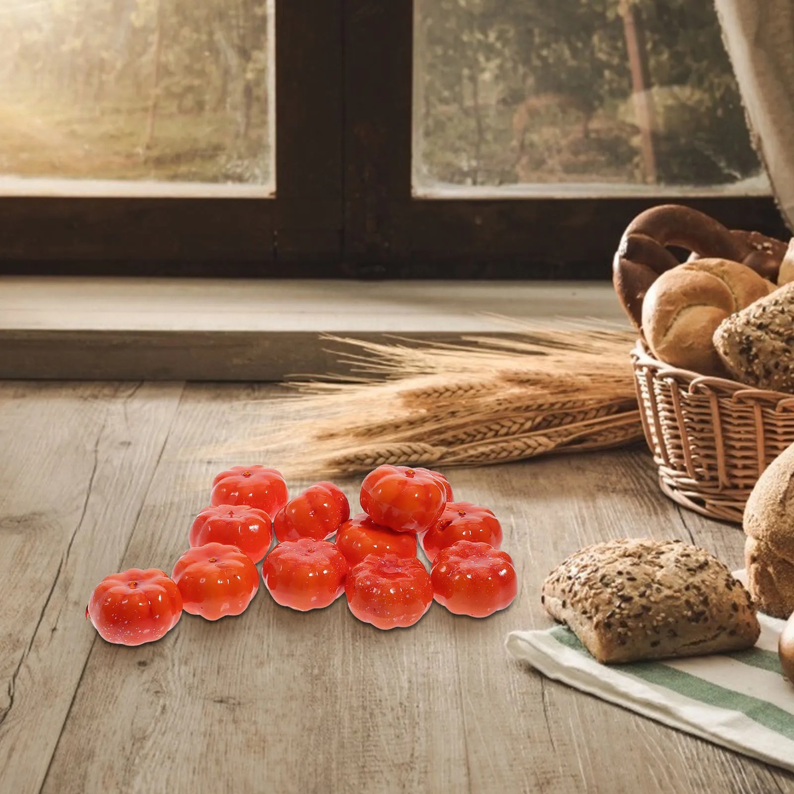 

100pcs Simulated Pumpkin Decor Halloween Decoration For Party Home Mall Use Desktop Artificial Plant Accessory Ornament