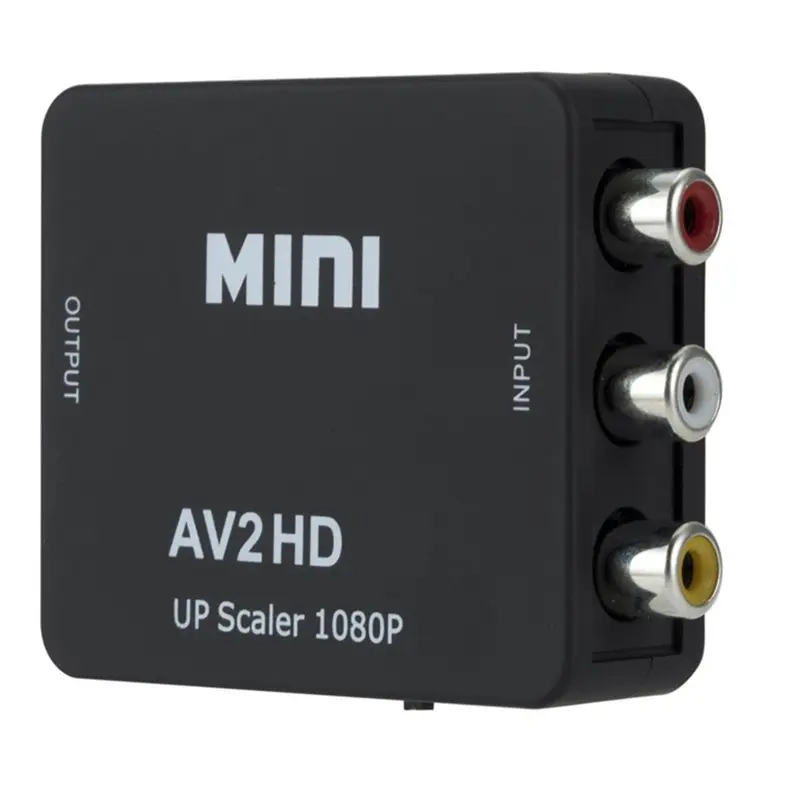 B27B RCA AV To -Compatible Converter AV/CVSB L/R Video Box 1080P 1920X1080 AV2 -Compatible Support NTSC PAL Output