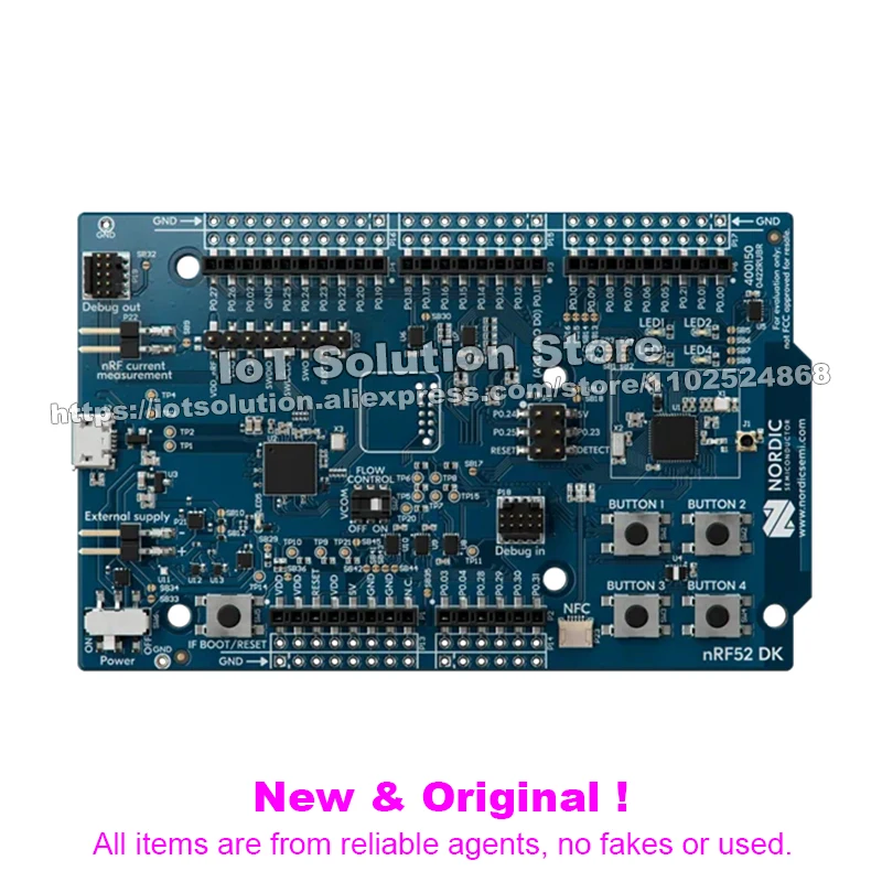 nRF52-DK Development kit BT Low Energy and BT Mesh Development Kit for the nRF52810 and nRF52832 SoCs nRF52 DK