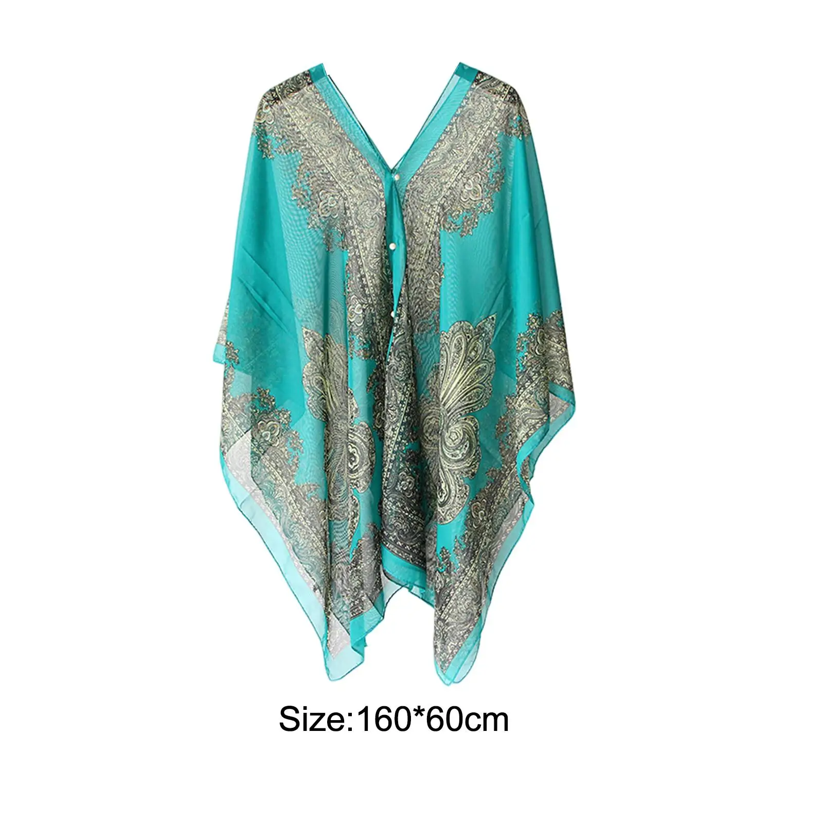 Feminino praia chiffon sol xale floral impressão vestido acessórios sem mangas chiffon