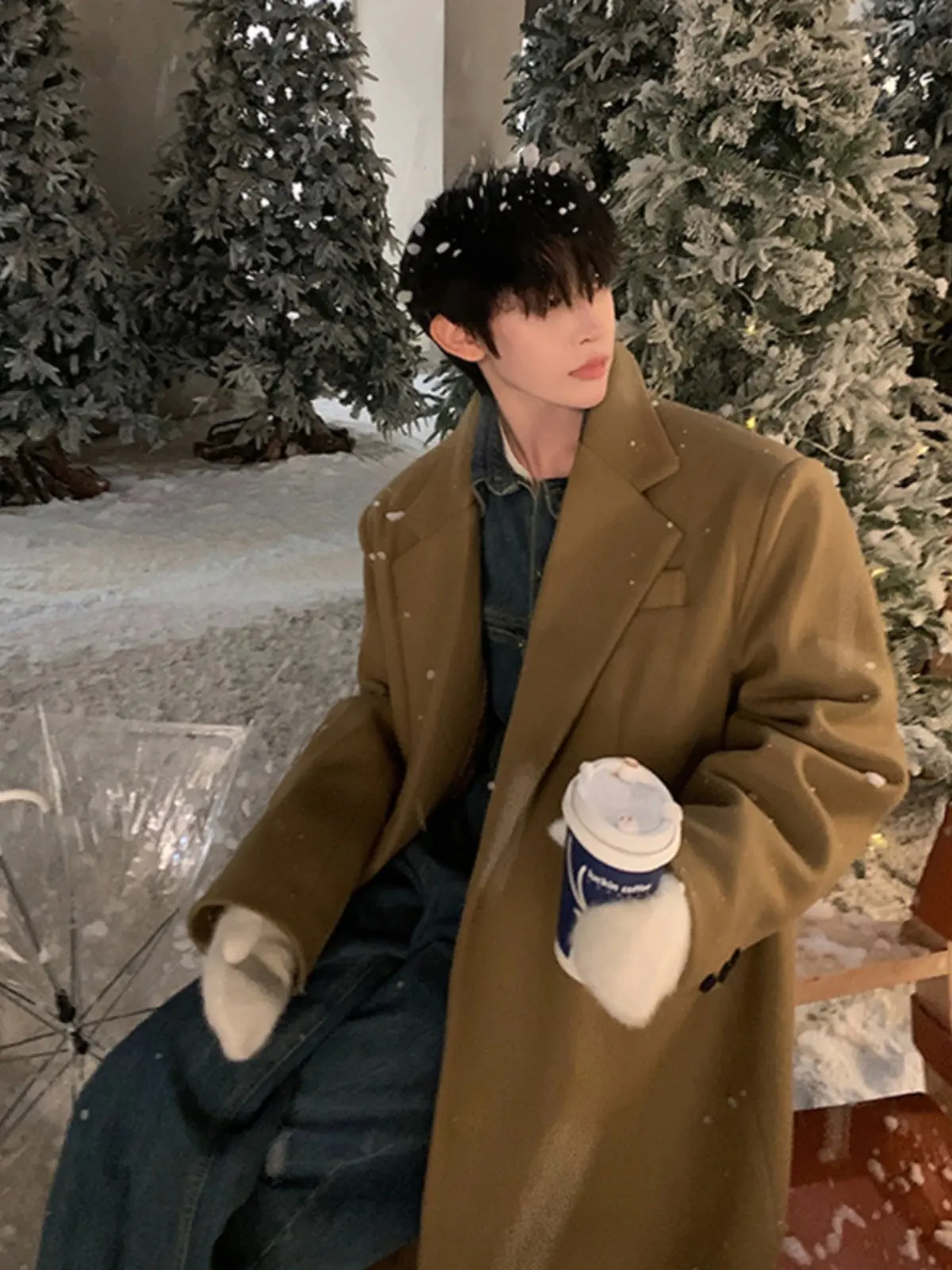 

Trench Coat Embroidery Mens Victorian Big Winter Graphene Faced Foreign Mountain 2000S England Stitch Apricot Feel Outdoors Cool