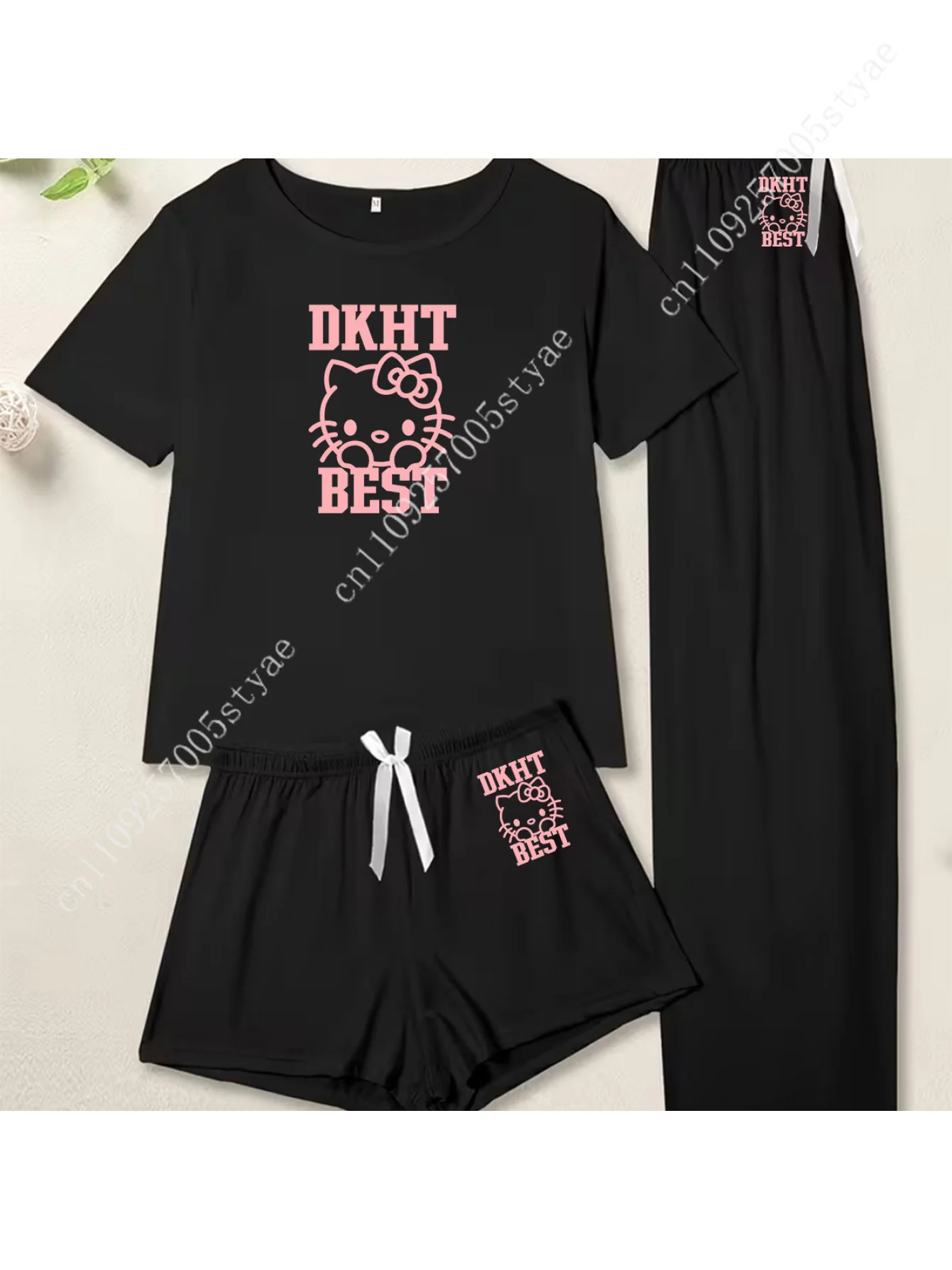 

Sanrio Hello Kitty Women's 3-Piece Pajama Set (Cartoon Print) — Long Pants