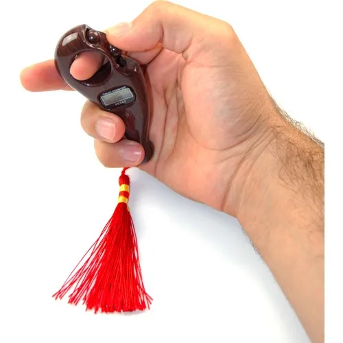 Dispositivo de contagem zikr islâmico zikr matic (madeira de borgonha) dispositivo de contagem digital tespihmatik frisado
