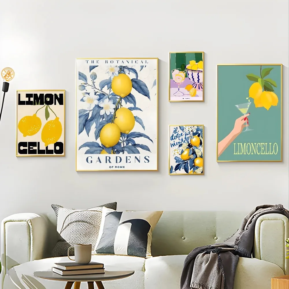 Pósteres clásicos Vintage de La Dolce Vita Lemon, impresión en lienzo, arte de pared, carteles Retro para decoración de pared de habitación del hogar