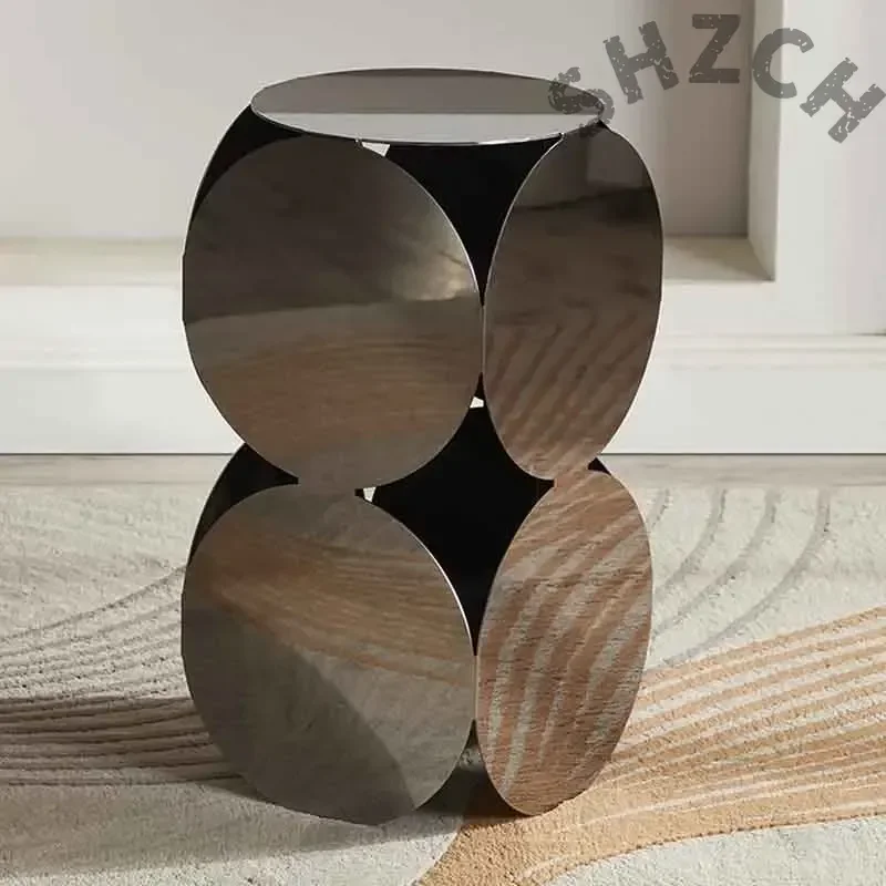 Stainless Steel Mirror Coffee Table, Living Room Side Table, Metal Electroplated Tea Table, Home Storage Desk, Nordic Furniture