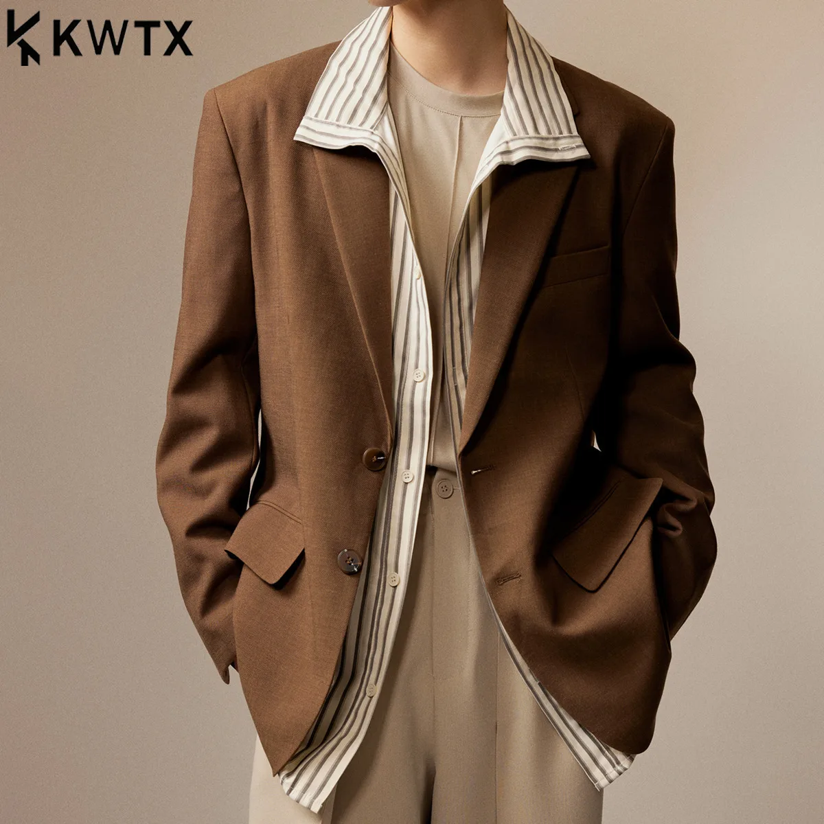 

KWTX 2025 Trendy Oversized Blazer Women Vintage Elegant Loose Drop Shoulder Casual Office Jacket Coat Ladies Fashion Outerwear