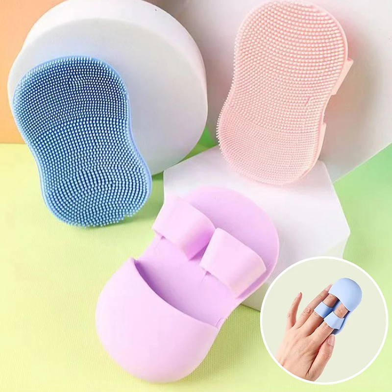 3 Stuks Mini Vinger Gezicht Wasborstel Zachte Siliconen Gezicht Borstel Neus Schoon Te Verwijderen Make-Up Wassen Gezichtsreiniging Cosmetische Borstel