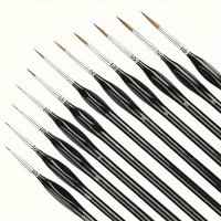 11pcs Precision Paint Brush Set for Fine Detail - Durable Miniature Brushes with Micro Tips for Warhammer 40K, Model & Art Paint