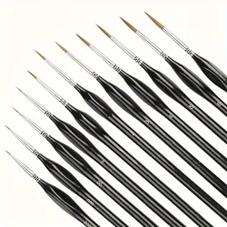 Set di pennelli di precisione da 11 pezzi per dettagli fini - Pennelli in miniatura durevoli con micro punte per Warhammer 40K, modello e pittura artistica