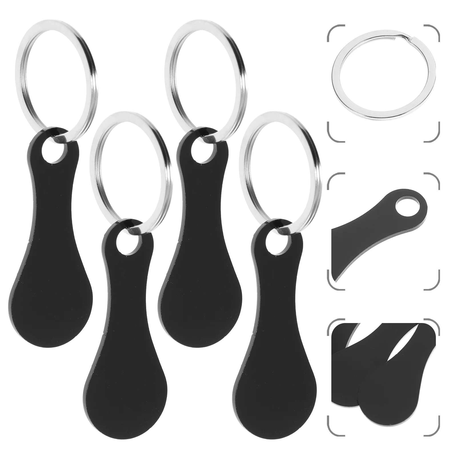 4 Uds. De fichas para carrito de compras, llavero con fichas, anillos ligeros, carritos Go para colgantes, portátiles