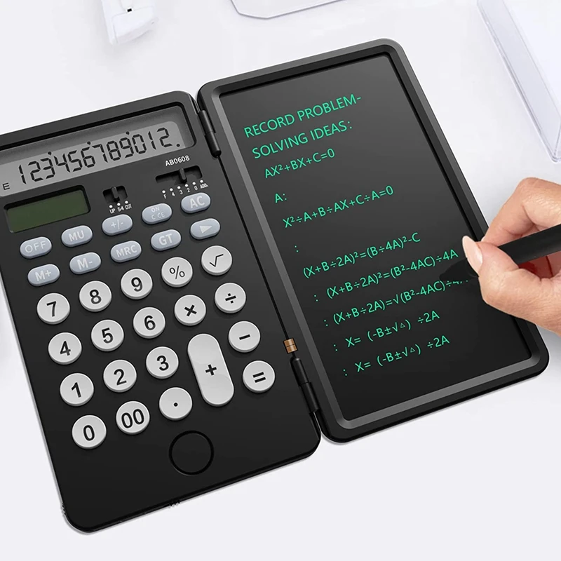 12 Digit Display Office Desk Calcultors With Erasable Writing Table, Suitable For Office, School And Business Use