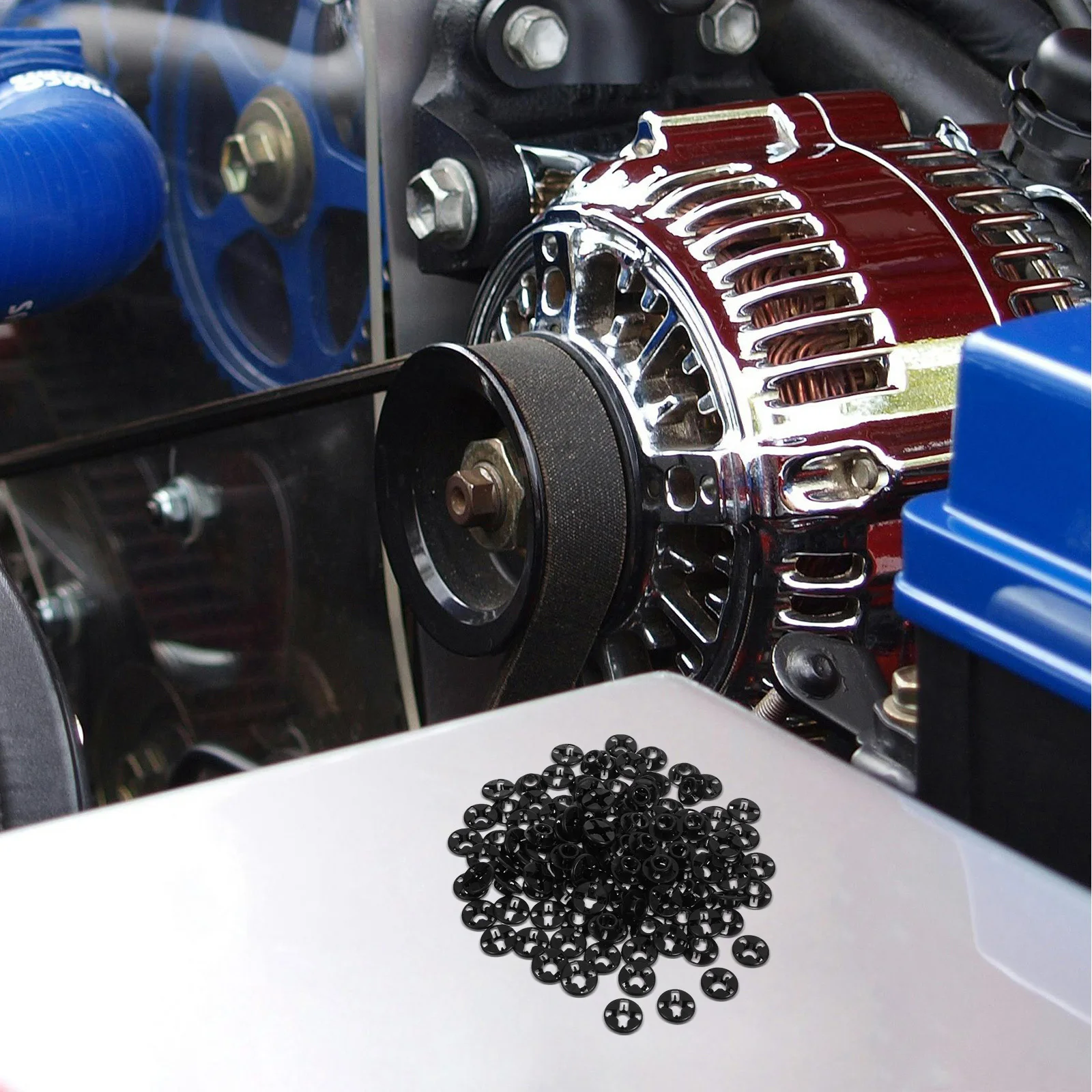 

120Pcs Engine Hood Stay Clips High Strength Heat Resistant Easy Installation Automotive Hood Prop Rod Holder Replacement