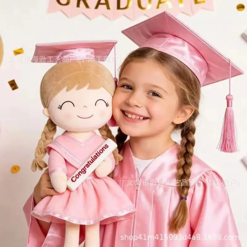 2016 New Blue Graduation Plush Doll Cap Tassel Sailor Collar Dress Stuffed Toy Graduation Gifts Fashion Toys