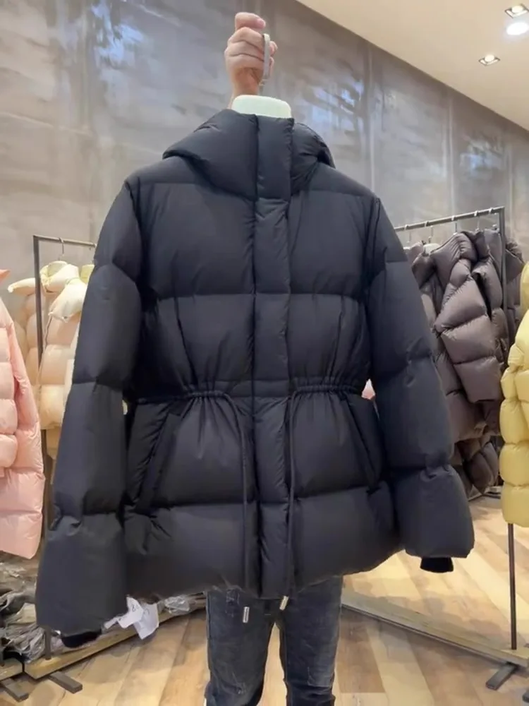 Cappotto invernale da donna Jaet con cappuccio marrone chic ingombrante in vita Sli Commute Sle Fibra di poliestere Alto contenuto di piume