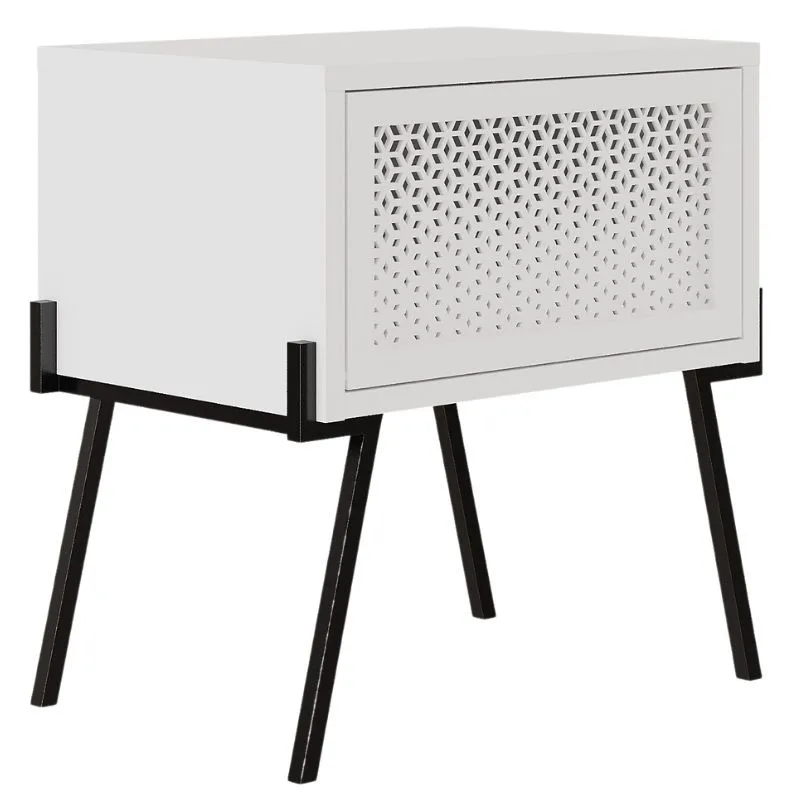 Misty White bedside table 48x51x34CM bedroom