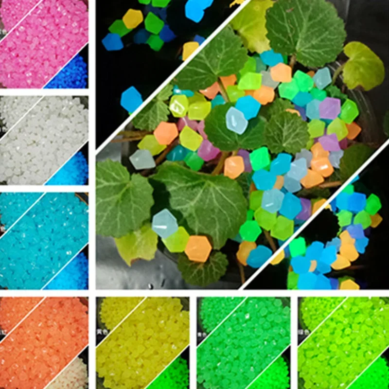 

Hot！50Pcs/Bag Mixed Color Outdoor Luminous Stones Glow in Dark Garden Pebbles Fish Tank Decoration Pebble Rocks Aquarium Decor