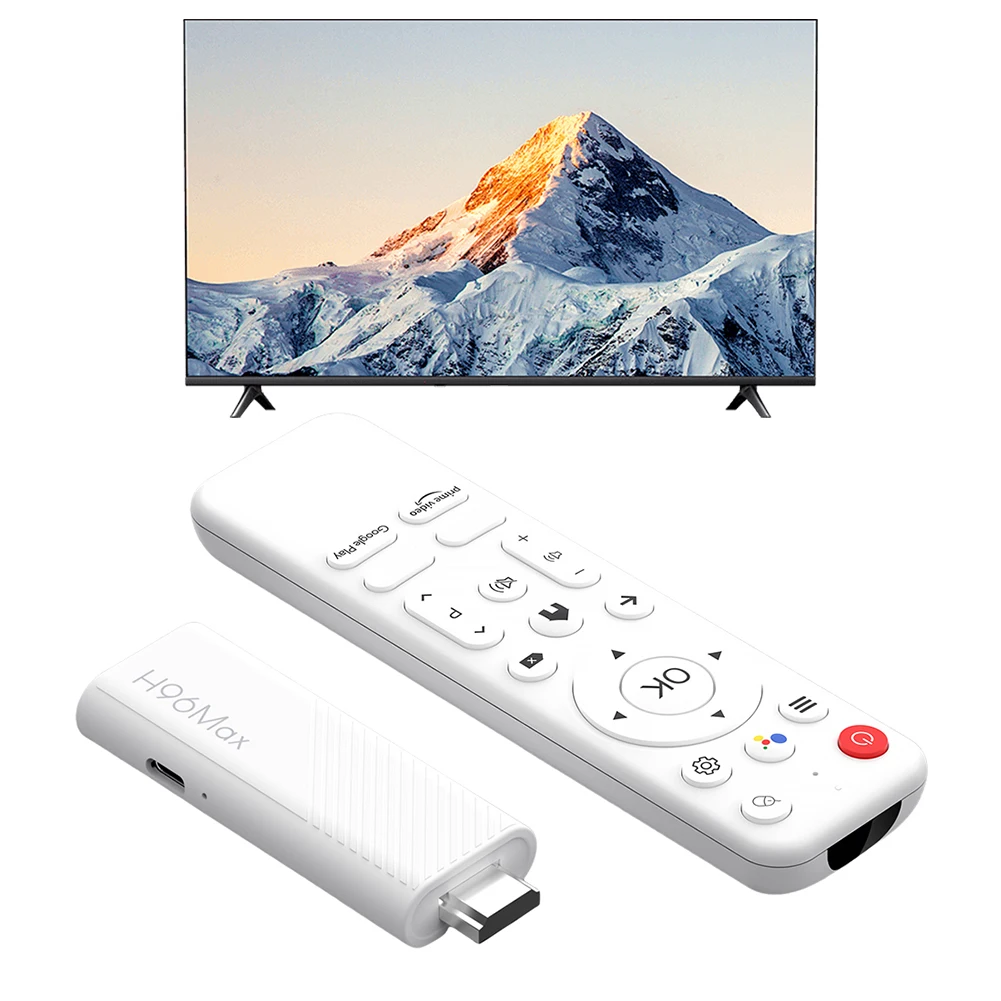 Android 14.0 TV Stick 4K Smart TV Box with WiFi Bluetooth 5.0 Remote Control and Storage Options