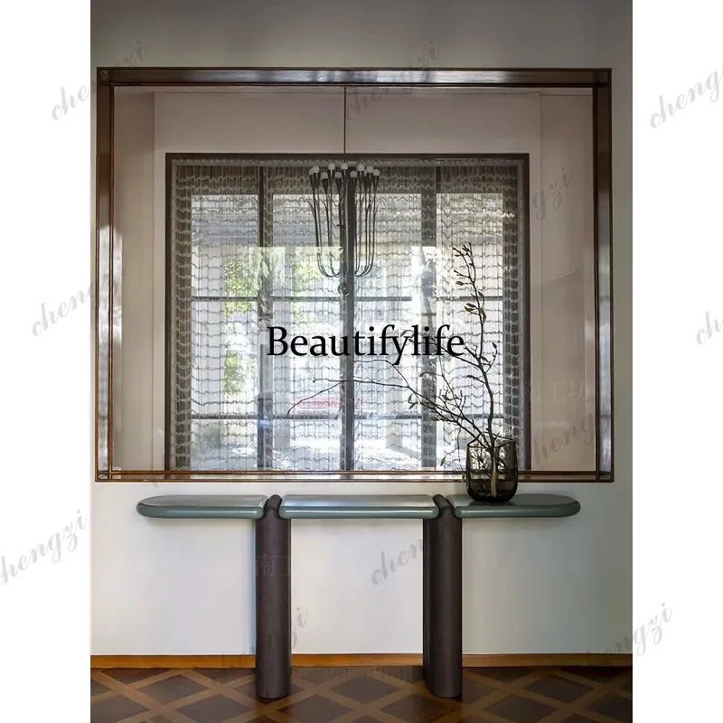Modern simple Xuanguantai Solid wood foyer Living room Decorative table Long table Door shelf