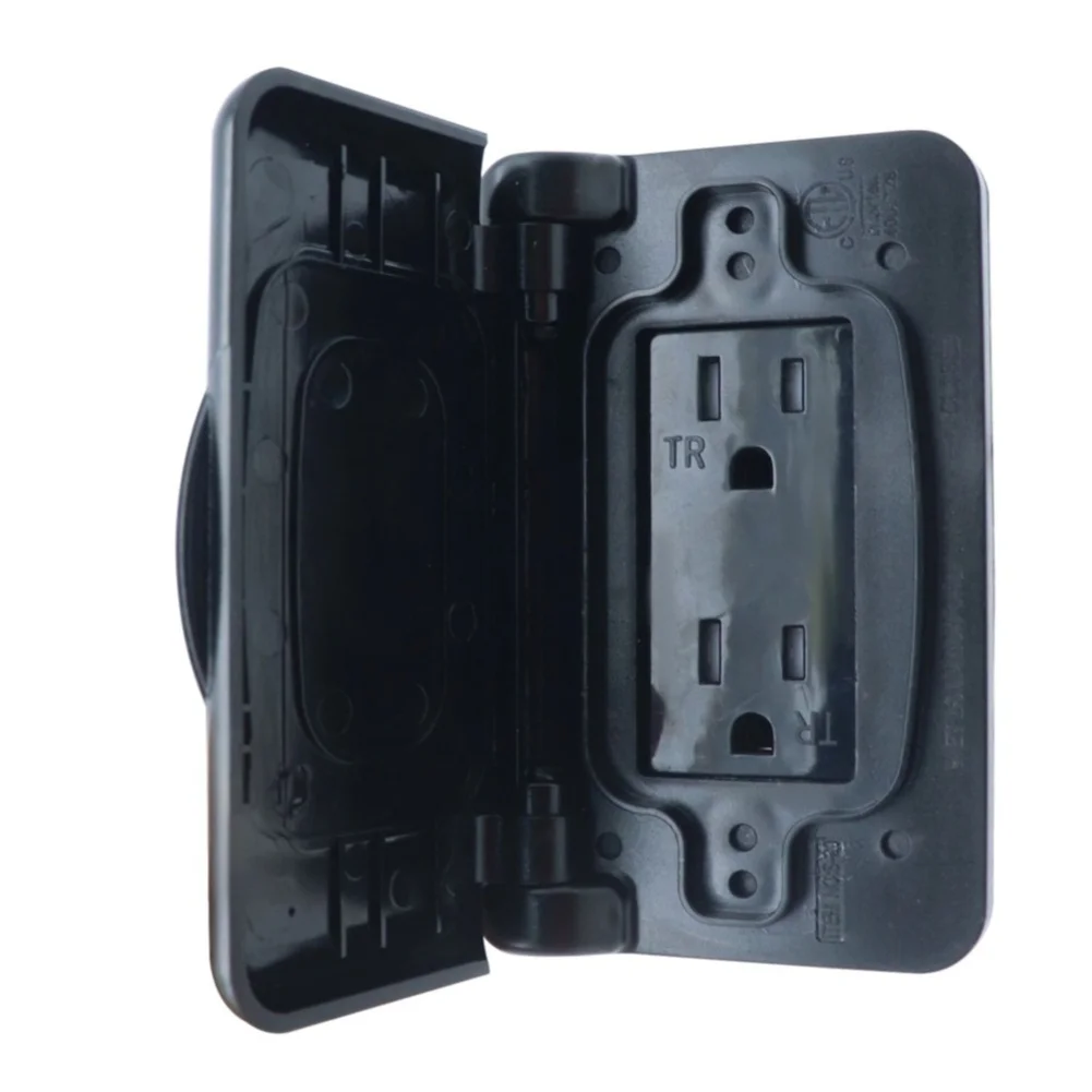 RV Waterproof Dustproof Cover 15A 125V AC Outlet Square Recessed Panel RV Outlet Cover RV Parts & Accessories