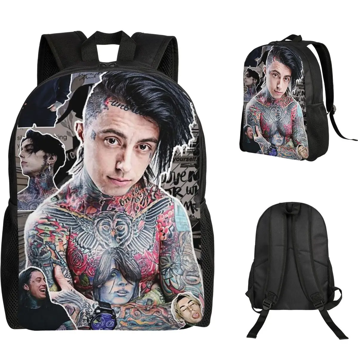 

Ronnie Radke фотоколлаж высокого качества студенческий рюкзак школьная сумка походный дорожный рюкзак для мужчин и женщин Bookbag сумки на плечо