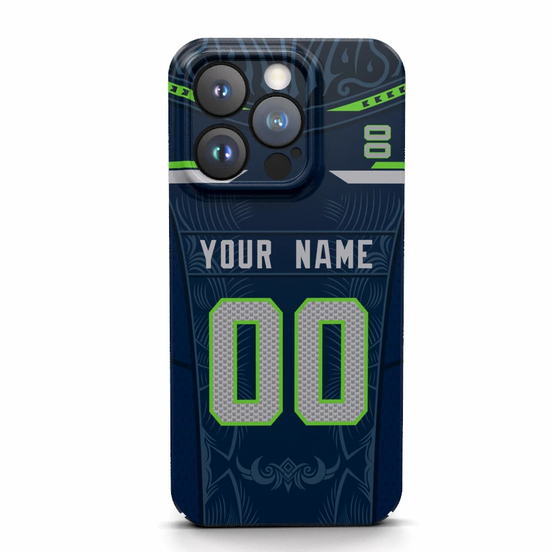 

Seattle Custom Cover Case Name Number Jersey America Flag Football For Iphone 16 15 14 Pro Max 13 12 11 Mini X Xs Xr 7 8 Plus Se