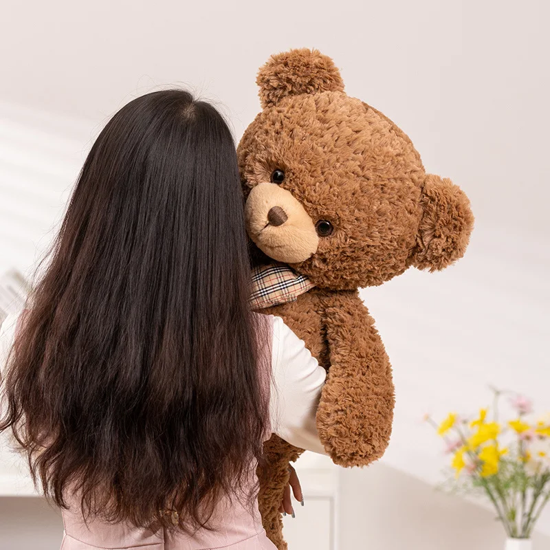 40/55/80cm dos desenhos animados abraço bebê urso claire brinquedo de pelúcia bonito animal de pelúcia usar laço plushie boneca macio crianças brinquedos para meninas presente