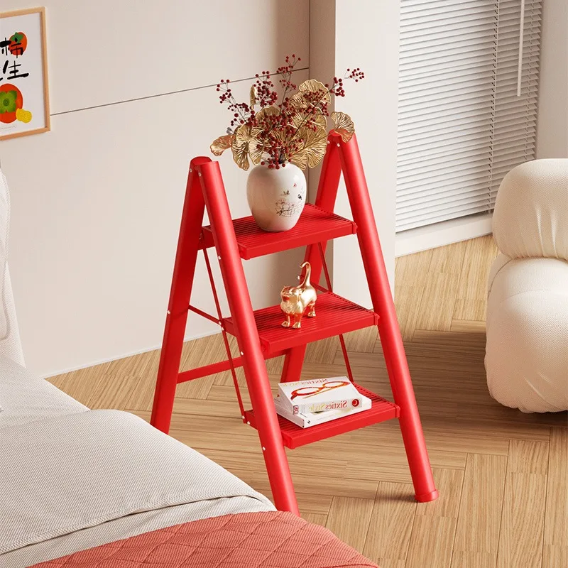 Aluminum ladder household folding ladder portable dual-purpose flower ladder household shelf indoor stool bookshelf plant stand