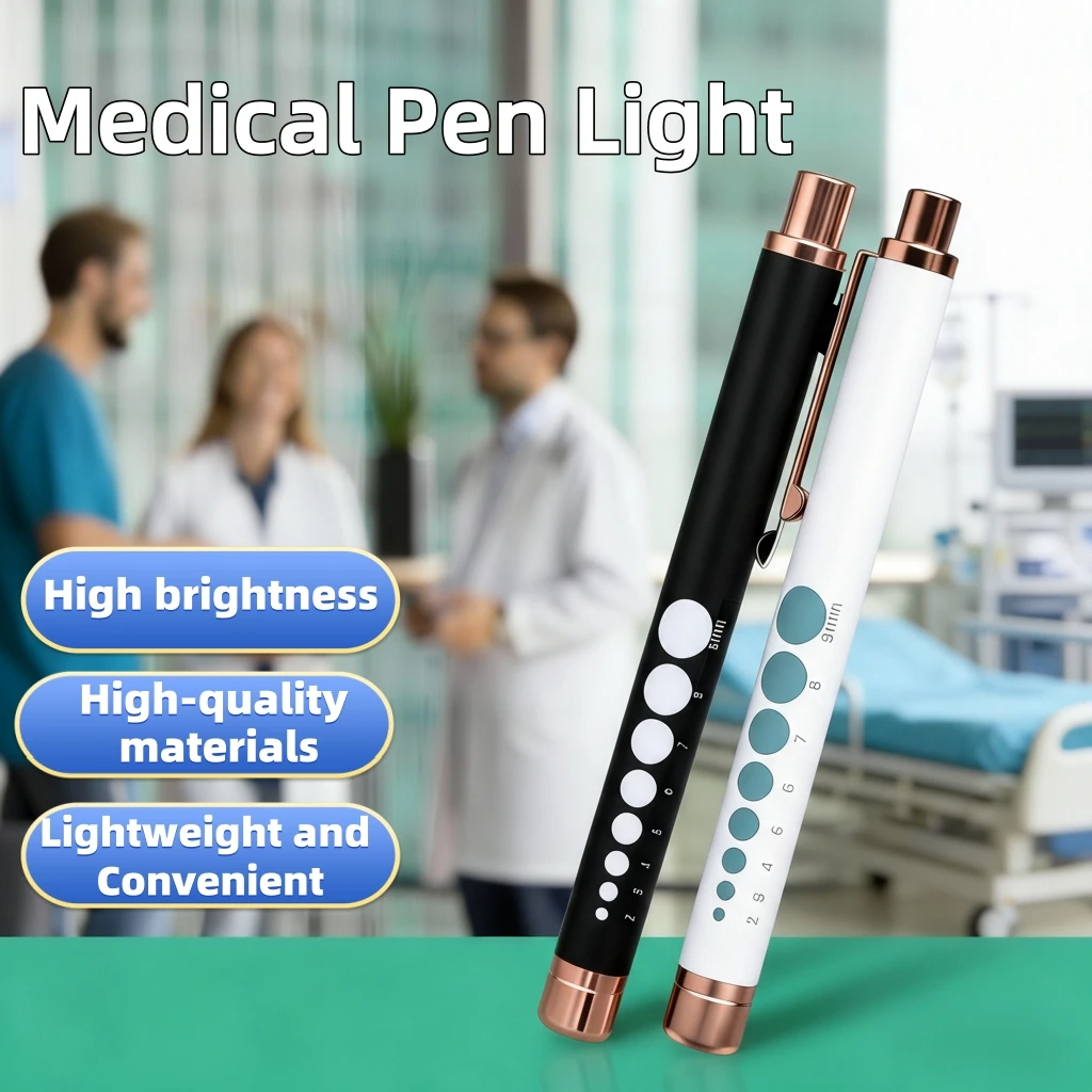 

Pupil Gauge Pen Light, Medical Penlight with Ruler & Pupil for Nurses, Doctors, EMT, Ophthalmology, Emergency Response