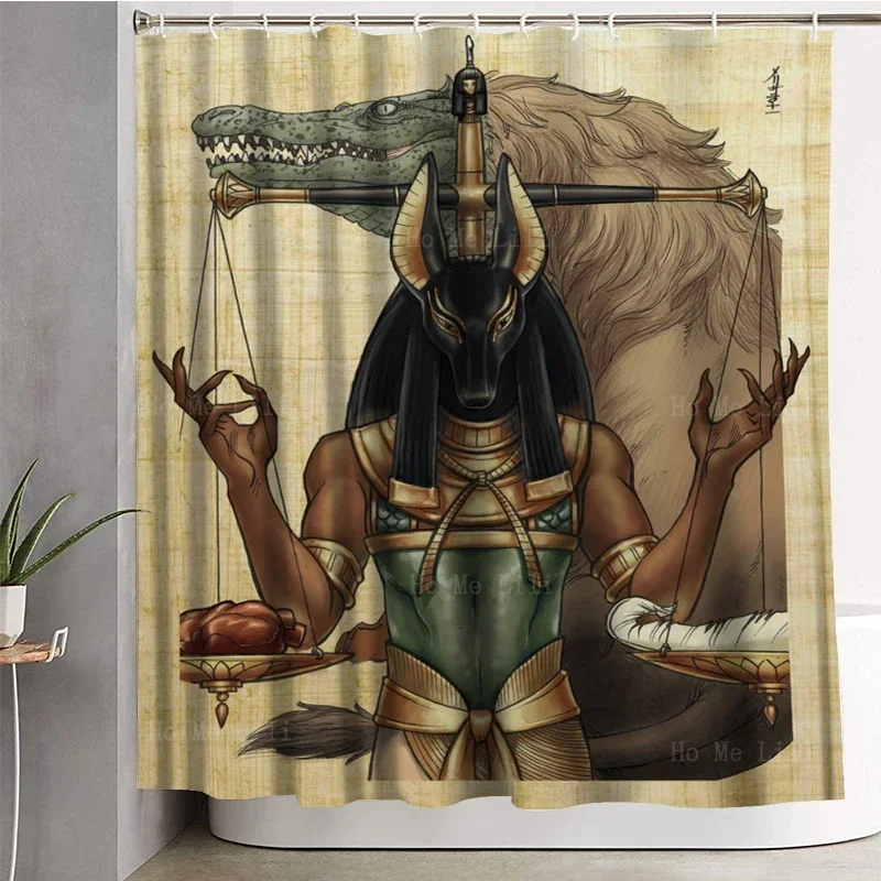 Scales Of Justice Ancient Egypt God Of Death Anubis Pet Magic Black Cat Witch Mandala Shower Curtain By Ho Me Lili For Bath Deco