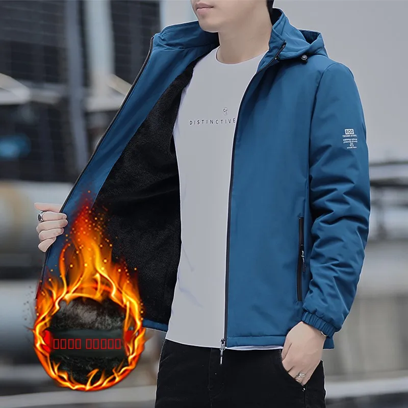 

Мужская демисезонная куртка с капюшоном, модная, ветрозащитная, повседневная, из полиэстера, приталенного кроя, на молнии, с декоративными элементами