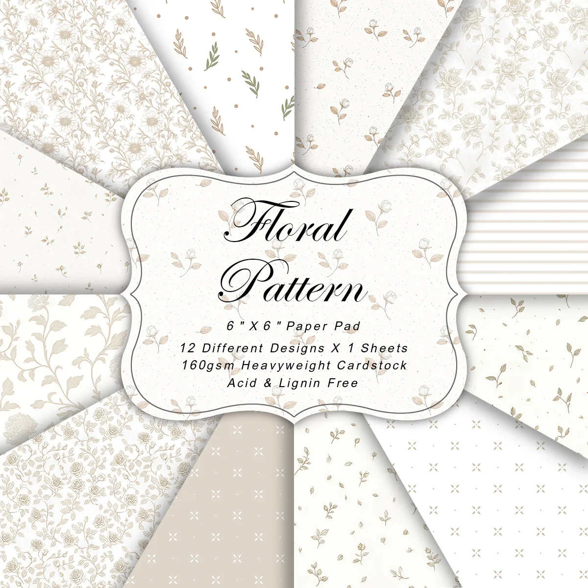 Papier d'emballage à motifs de tons clairs, papier de scrapbooking pour projets de bricolage, origami, découpage, fournitures de papier pour cadeaux faits à la main, 12 pièces