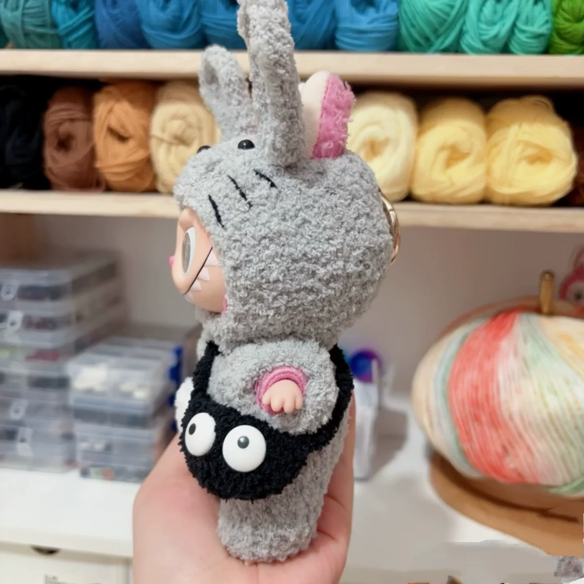 ラビュブドール服 ラブブV1V2ビニールドール用 純手作りチンチラベビー服セット メリークリスマス ハロウィンギフト