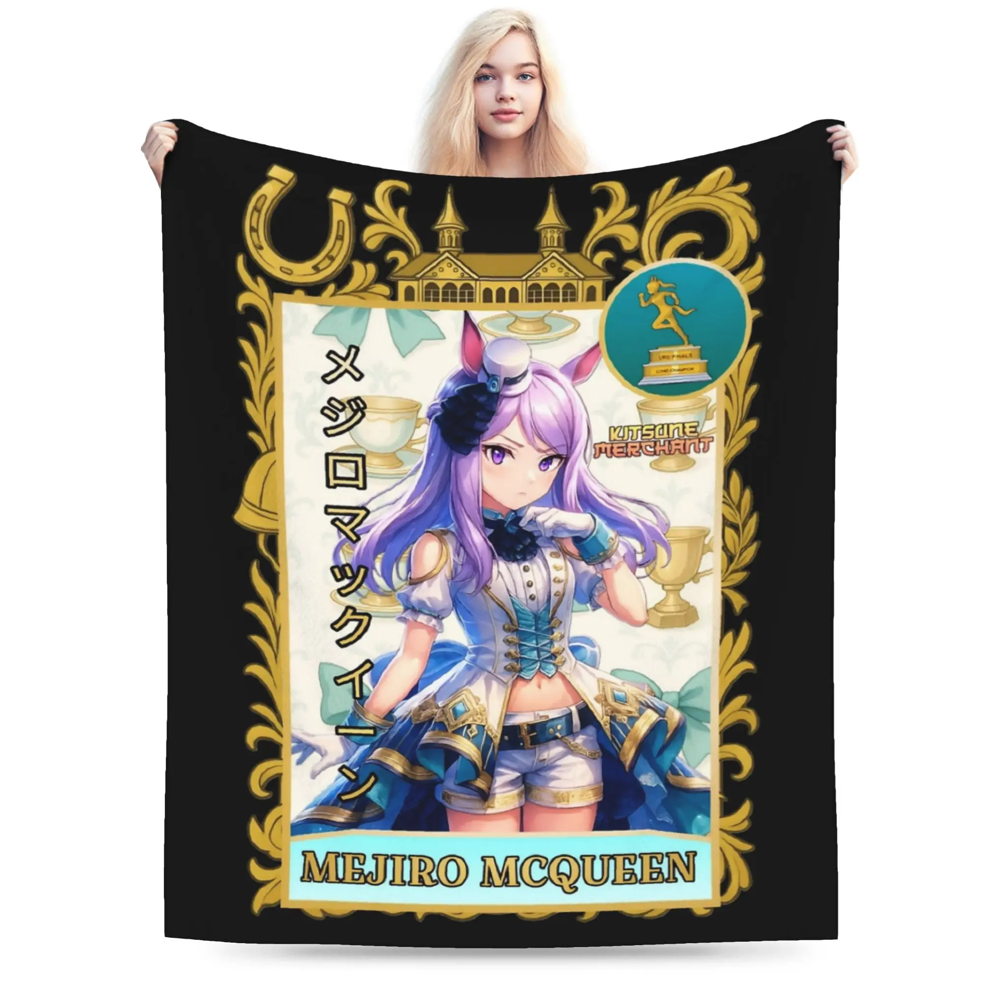 

Mejiro Uma Musume Anime Blanket Flannel Textile Decor Multi-function Soft Throw Blankets for Home Car Rug Piece