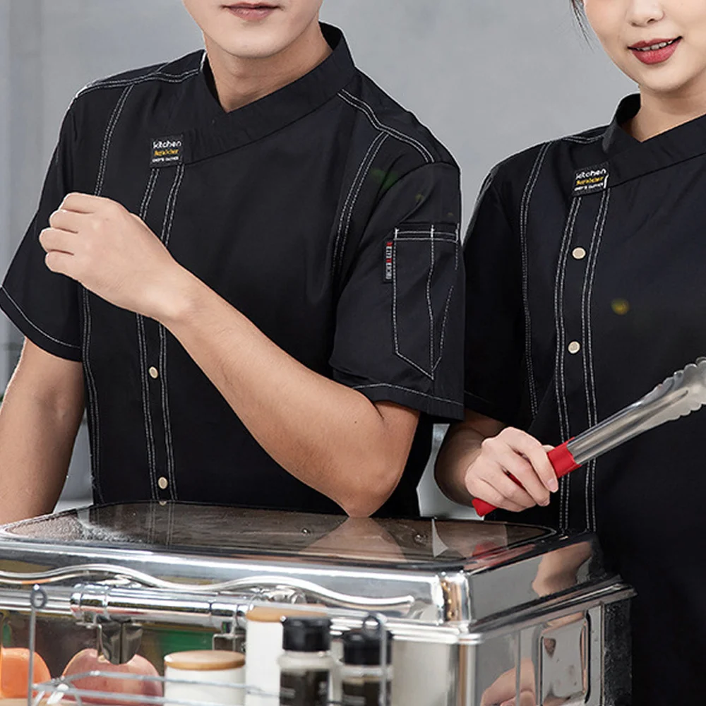 Men Head Chef Food service Kitchen Cooking Costume  Cook Uniform Restaurant Chef's Jackets Bakery