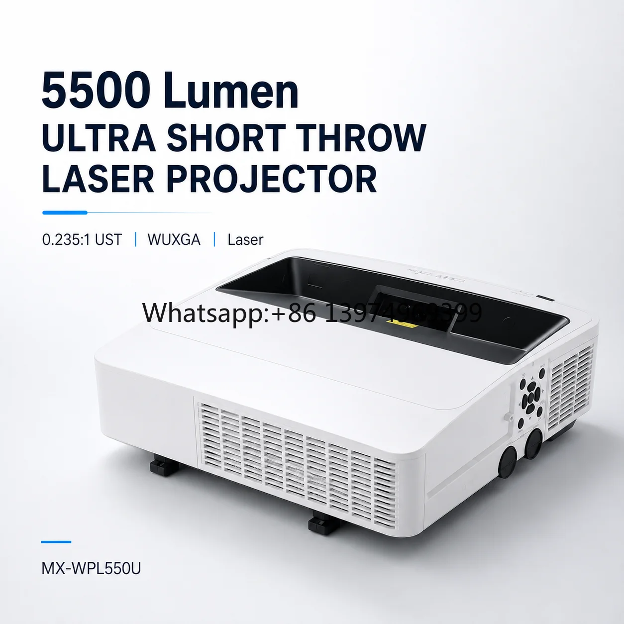 5500 Lumens WUXGA 3LCD Ultra Short Throw Laser Projector for Classroom and Education