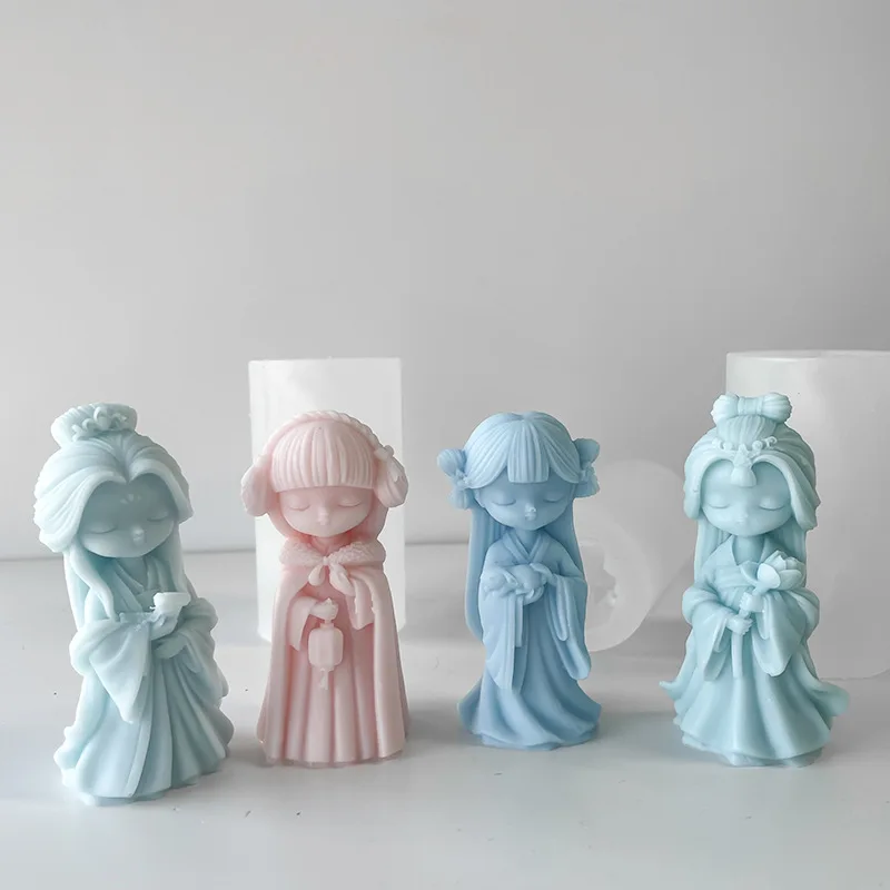 

DIY Plaster Doll Decoration Cake Decoration Silicone Mold Painted Plaster Scented Candle Doll Resin Handicraft Mold Molds