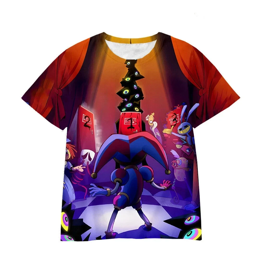 T-Shirts 3D Print Anime The Amazing Digital Circus O-Neck T-Shirts Casual Boys Girls Tops Fashion Kids Tees Clothing