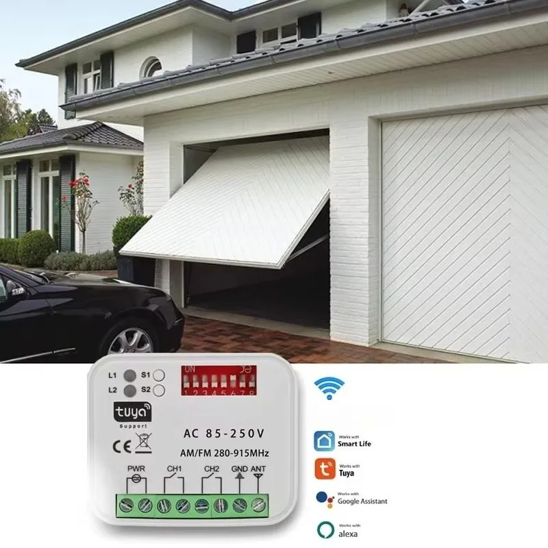 280‑915MHz WIFI Garage Door Remote Receiver RF Control DC9‑30V Plastic Housing With Rolling Code For Gate Access Control