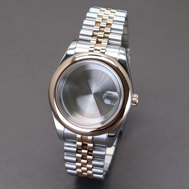 36mm 40mm Rose Gold Watch Cases Straps Sapphire Glass For NH35 NH36 Miyota 8215 Movement 28.5 Dial 316L Stainless Steel oyster