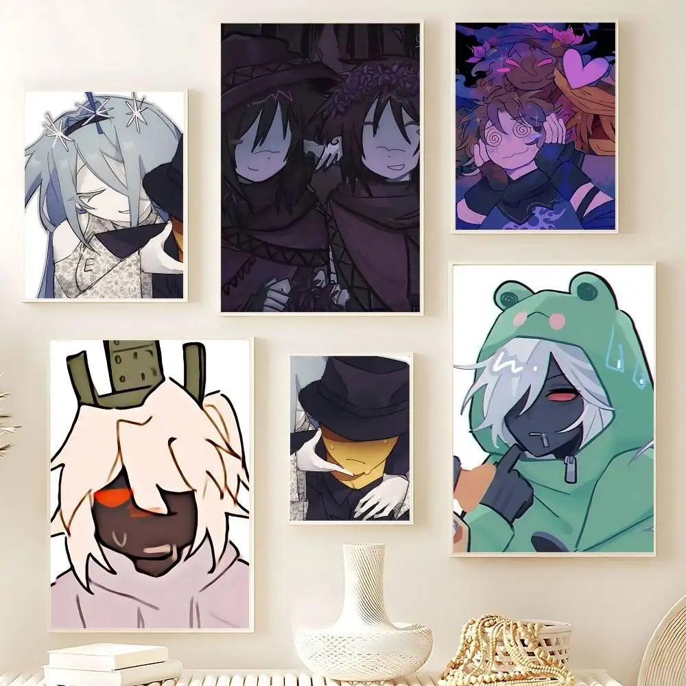 Póster de Anime azul, cuadro en lienzo, arte de pared, decoración del hogar, impresión para decoración para sala de estar